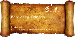 Beniczky Adrián névjegykártya