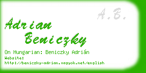 adrian beniczky business card